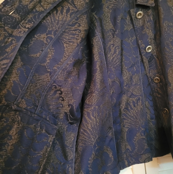 NWOT Navy with black and Grey damask jacket - Picture 8 of 15